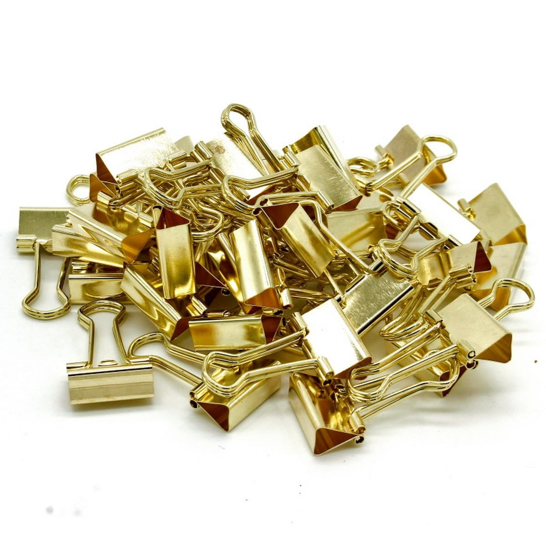 jags-mumbai Binder Clips & Pins Luxurious Gold Large Binder Clips - 19mm (40pcs Box)