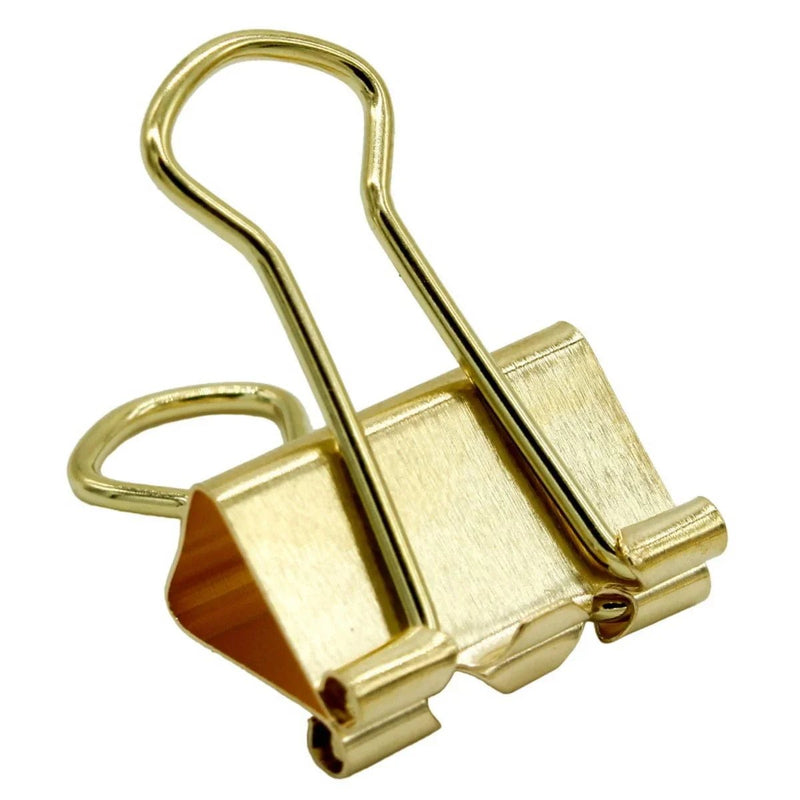 jags-mumbai Binder Clips & Pins Luxurious Gold Large Binder Clips - 19mm (40pcs Box)