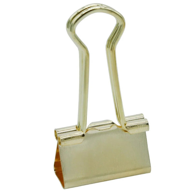 jags-mumbai Binder Clips & Pins Luxurious Gold Large Binder Clips - 19mm (40pcs Box)