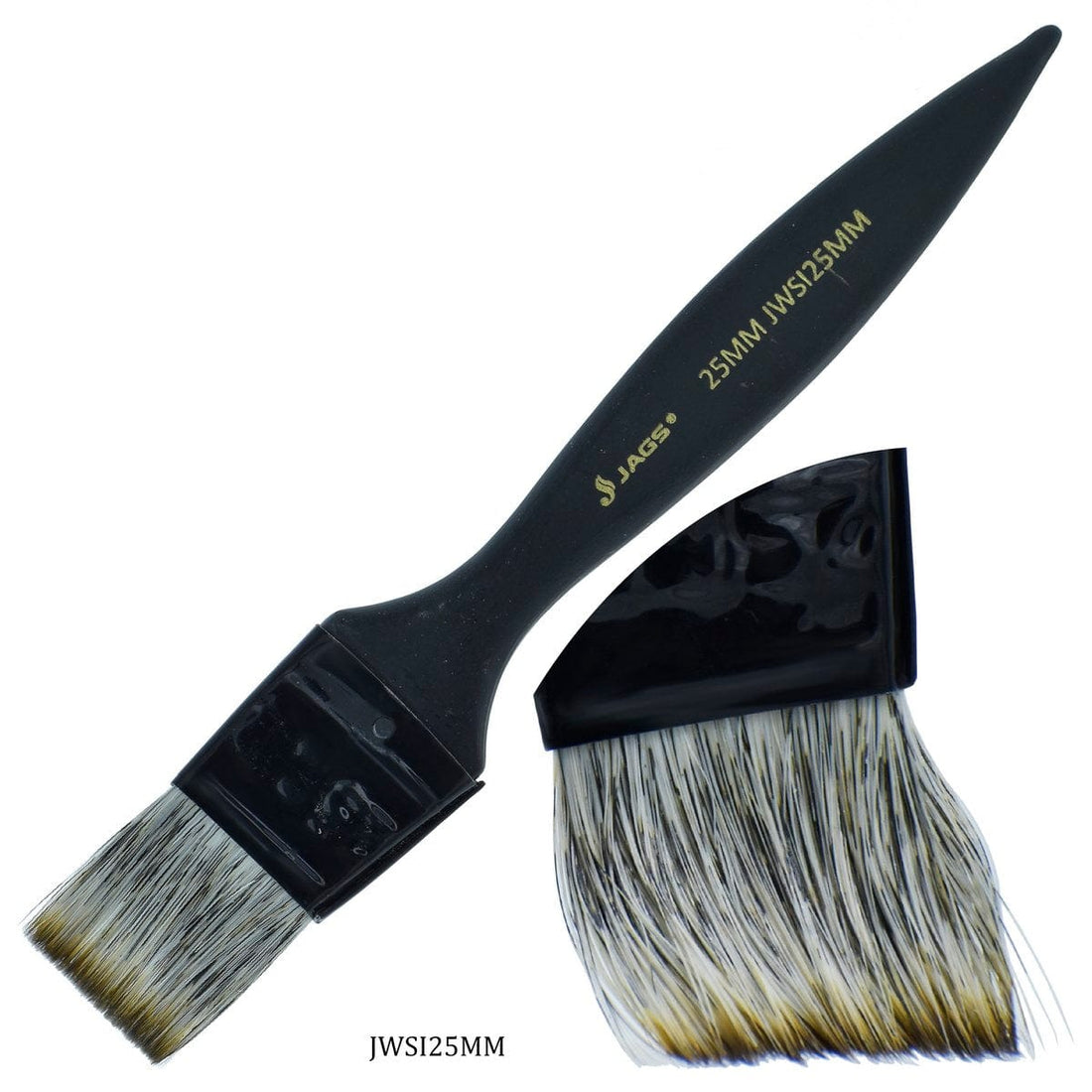 jags-mumbai Brush Deluxe Wash Brush: Synthetic Imitation Hair, Black Handle - 25MM