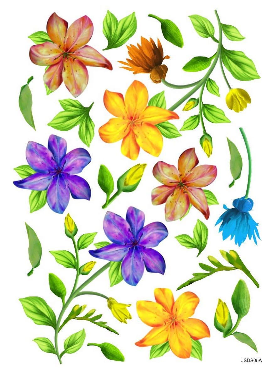 jags-mumbai Brush Floral Serenade: Resin Flower Printed Sheet A4