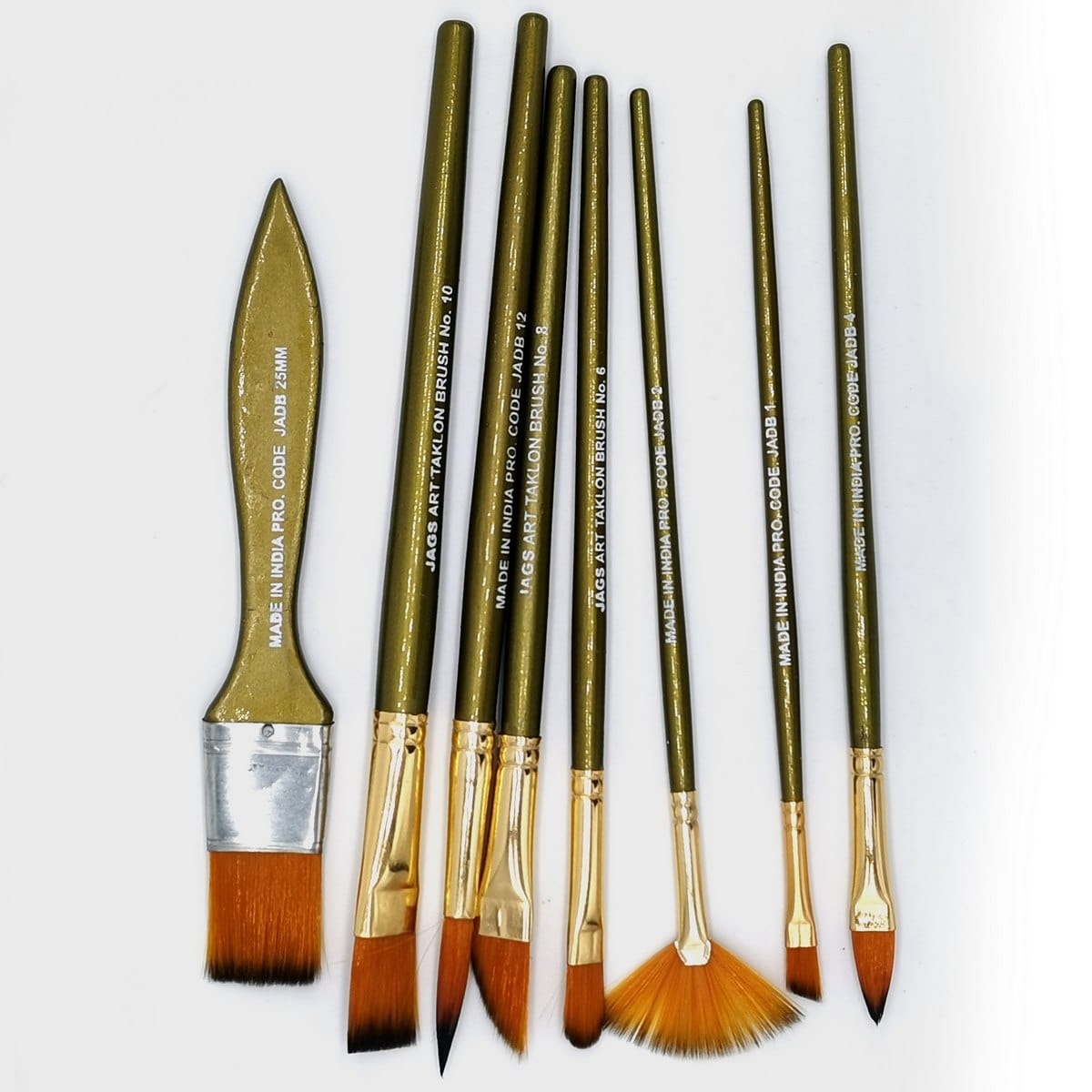 jags-mumbai Brush Jags Artist Brushes Synthetic Hair 8pcs Set - Comprehensive Brush Collection for Artistic Excellence