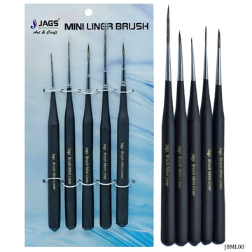jags-mumbai Brush Jags Brush Mini Liner Black Handle Set Of 5 Pcs JBML00