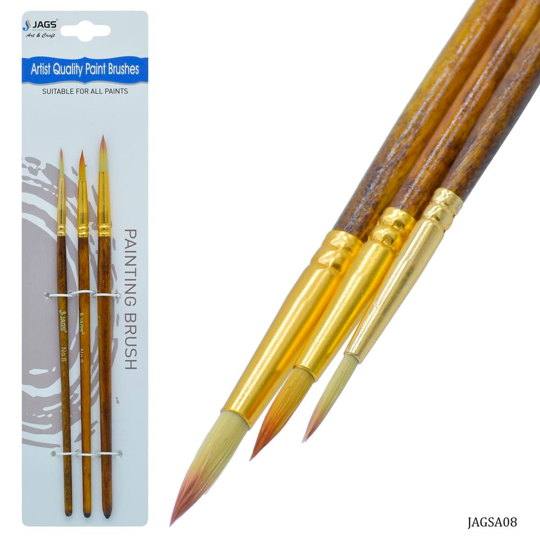 jags-mumbai Brush Jags Painting Brush Set Of 3Pcs