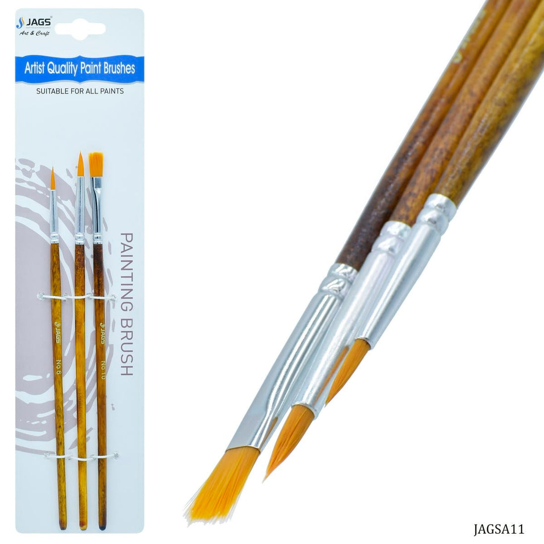 jags-mumbai Brush Jags Painting Brush Set Of 3Pcs JAGSA11