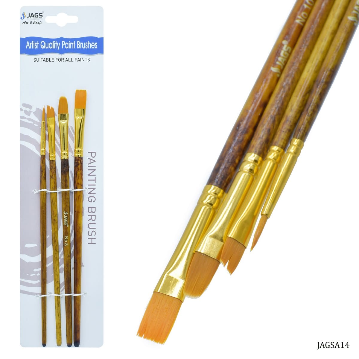 jags-mumbai Brush Jags Painting Brush Set Of 4Pcs JAGSA14