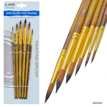 jags-mumbai Brush Jags Painting Brush Set Of 6Pcs
