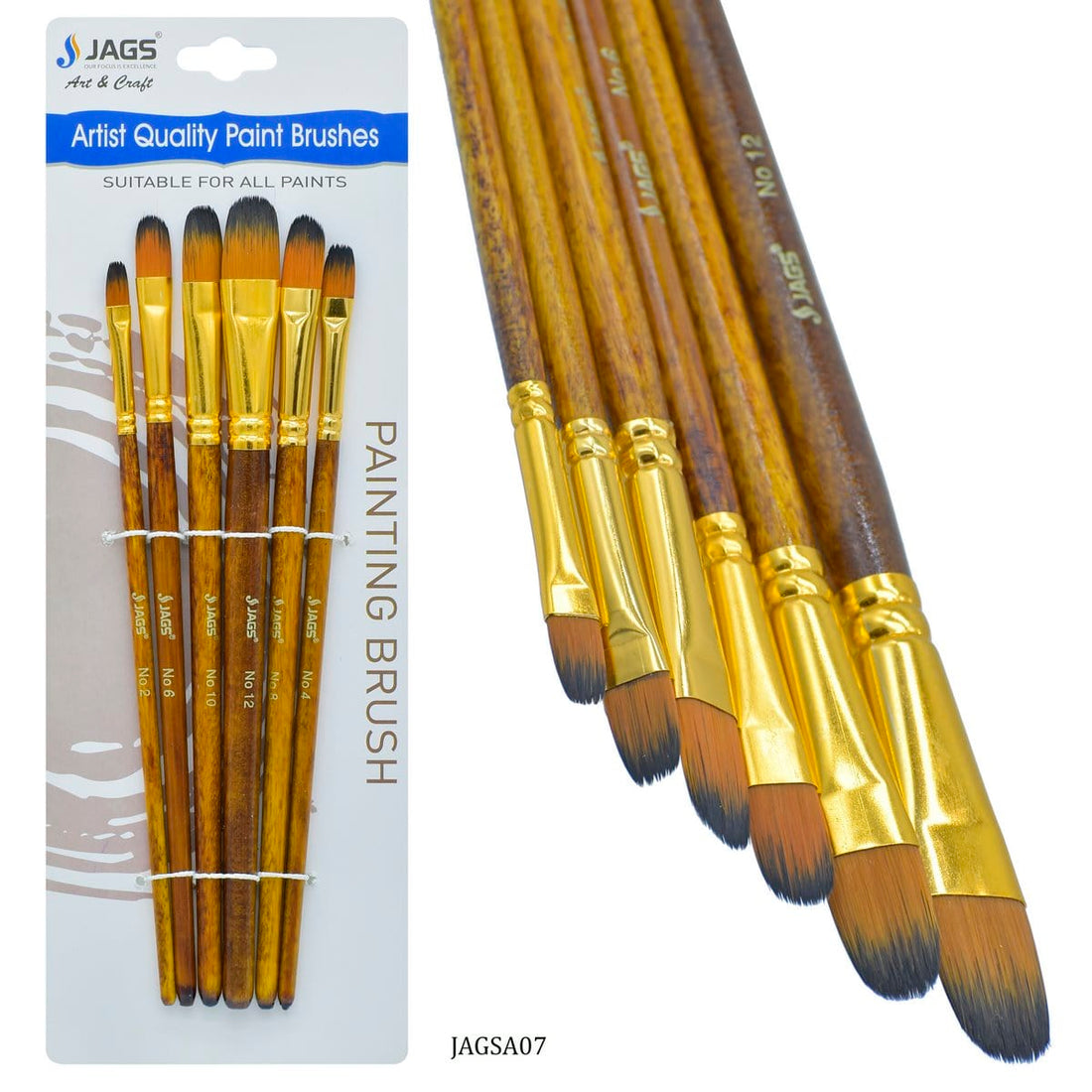 jags-mumbai Brush Jags Painting Brush Set Of 6Pcs