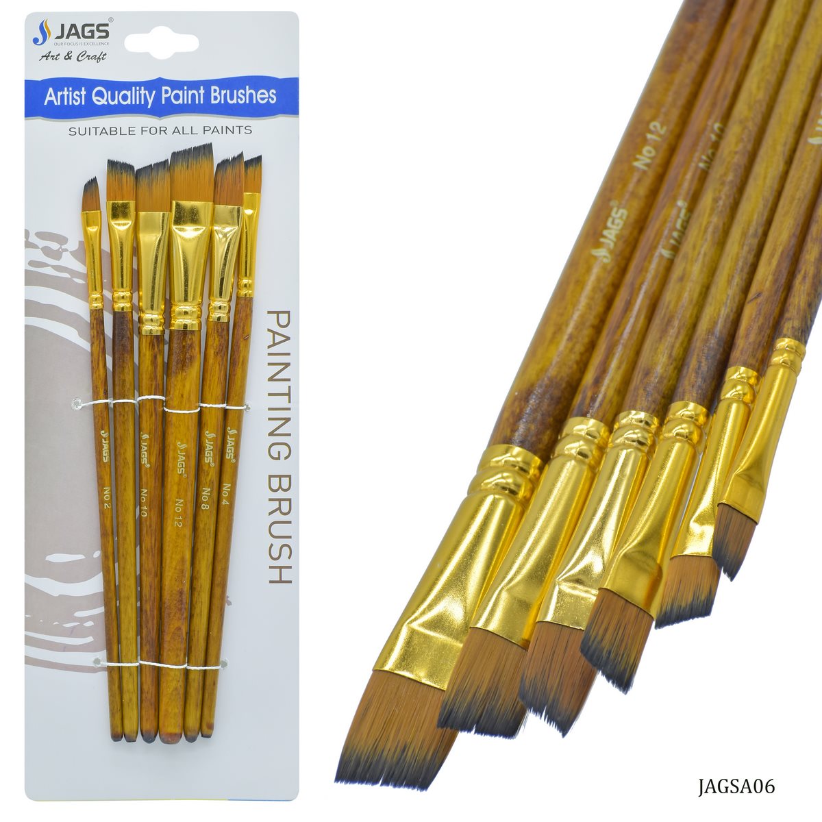 jags-mumbai Brush Jags Painting Brush Set Of 6Pcs JAGSA06