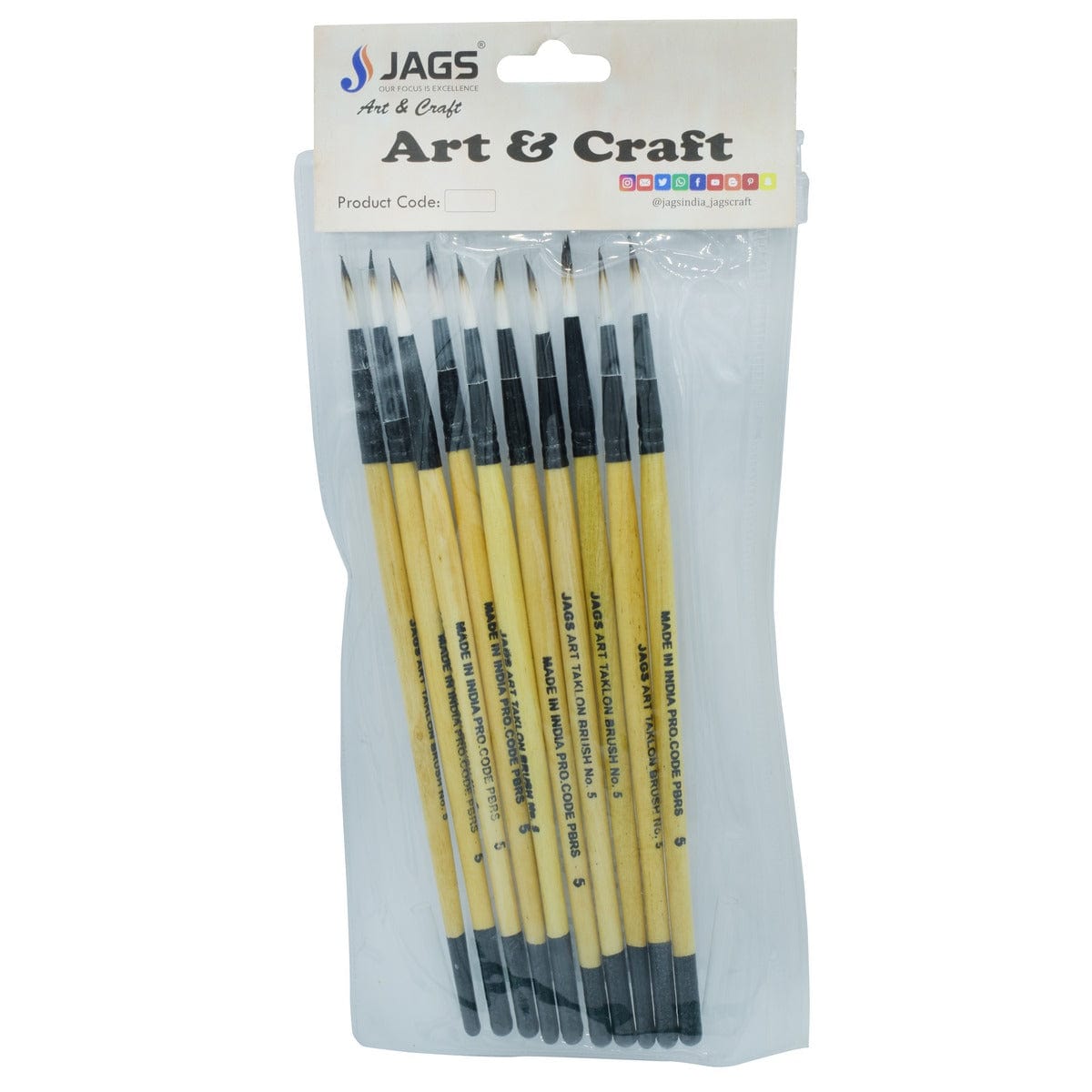 jags-mumbai Brush Painting Brush Round Synthetic Hair No 5 PBRS05
