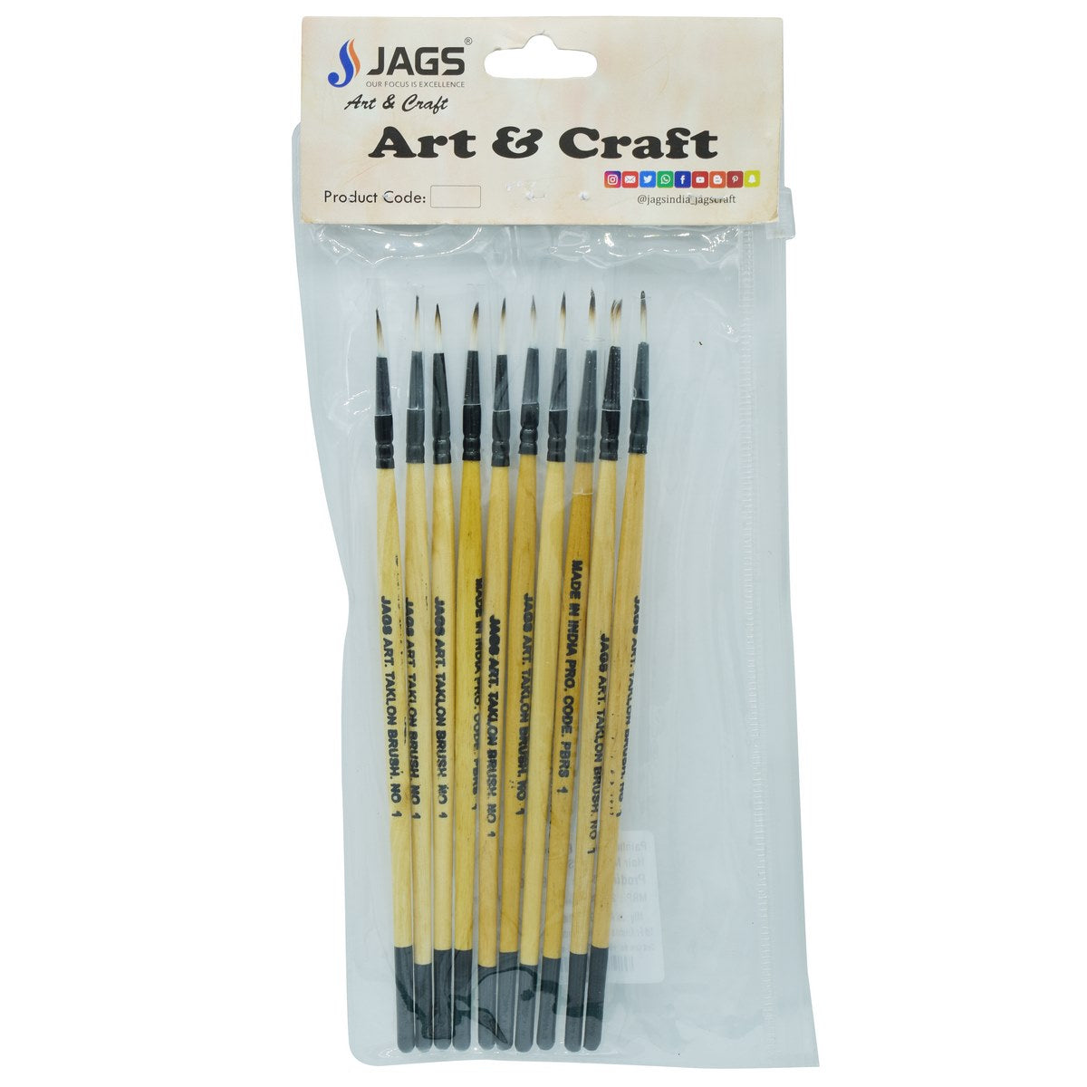 jags-mumbai Brush PBRS01 Round Synthetic Hair Painting Brush No 1 | Shop Online