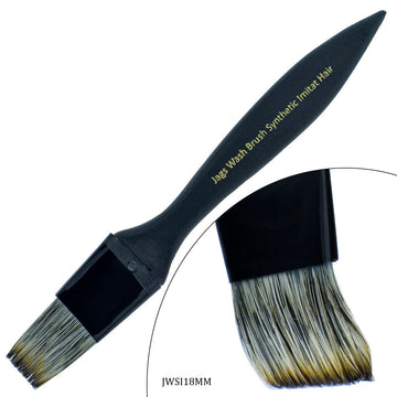Premium Wash Brush: Synthetic Imitation Hair, Black Handle - 18MM