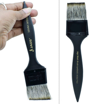 Pro Wash Brush: Synthetic Imitation Hair, Black Handle - 38MM
