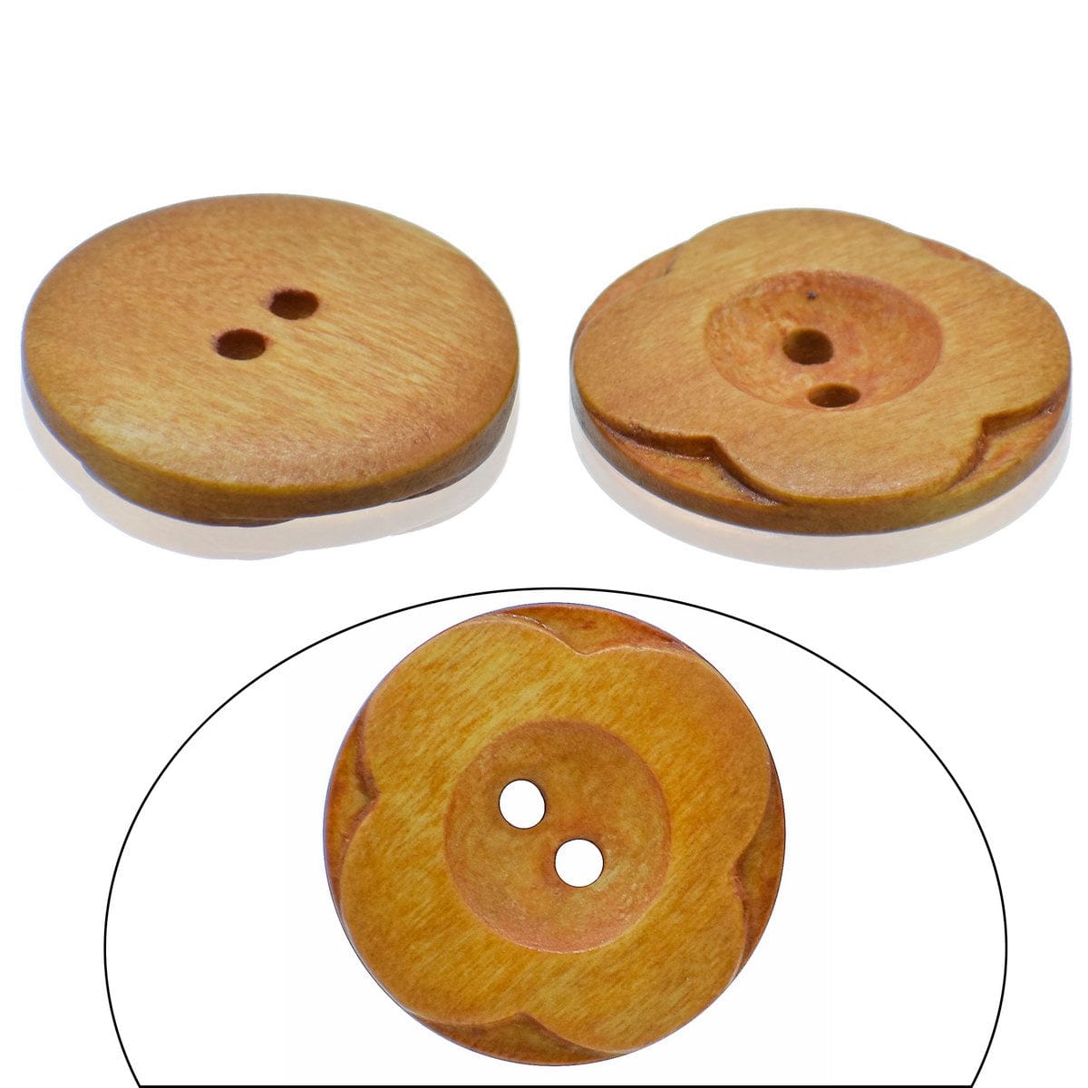 jags-mumbai Button Decorative button wooden flower big 10pcs