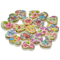 jags-mumbai Button Decorative Button Wooden Heart Small 20pcs