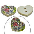 jags-mumbai Button Decorative Button Wooden Heart Small 20pcs