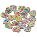 jags-mumbai Button Decorative Button Wooden Heart Small 20pcs