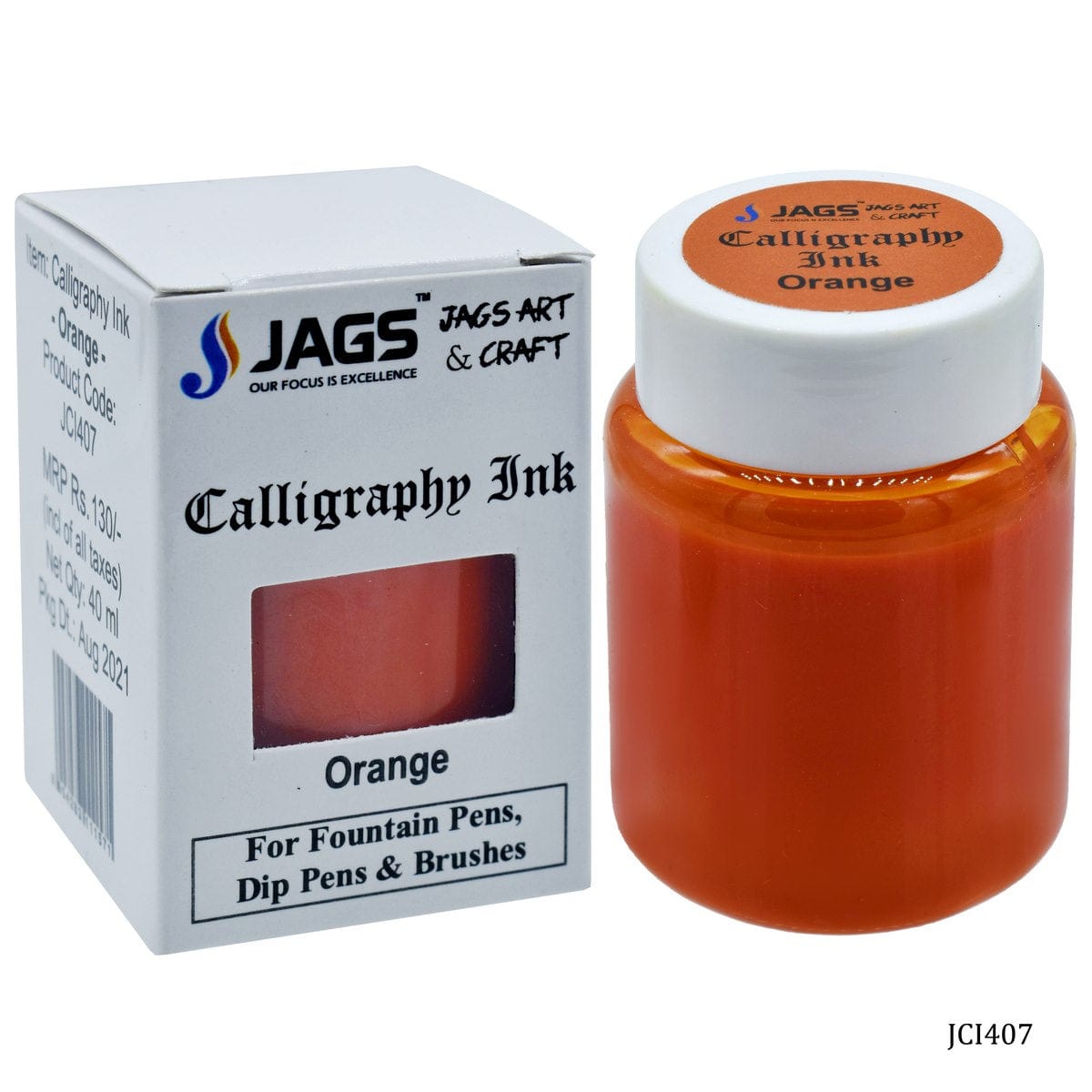 jags-mumbai Calligraphy Calligraphy Inks 40ML Orange