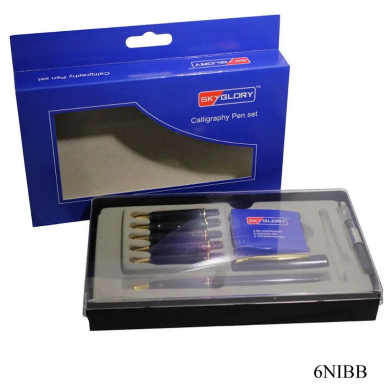 jags-mumbai Calligrapphy pens Calligraphy Pen Set with 6 Nibs - Perfect for Versatile Calligraphy Projects