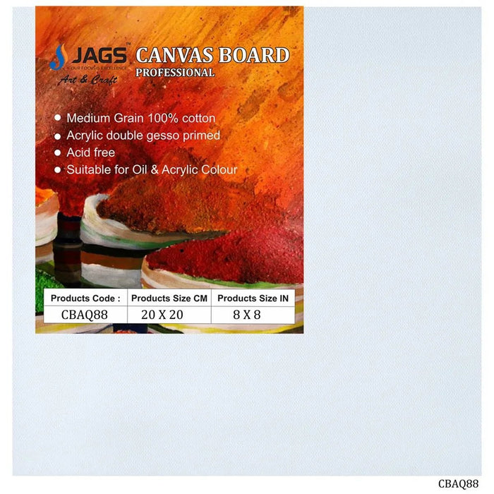 Artist Canvas Board | White (8X8Inch)