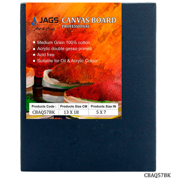 jags-mumbai canvas Boards Canvas Board Artist Quality BK 5X7inch CBAQ57BK