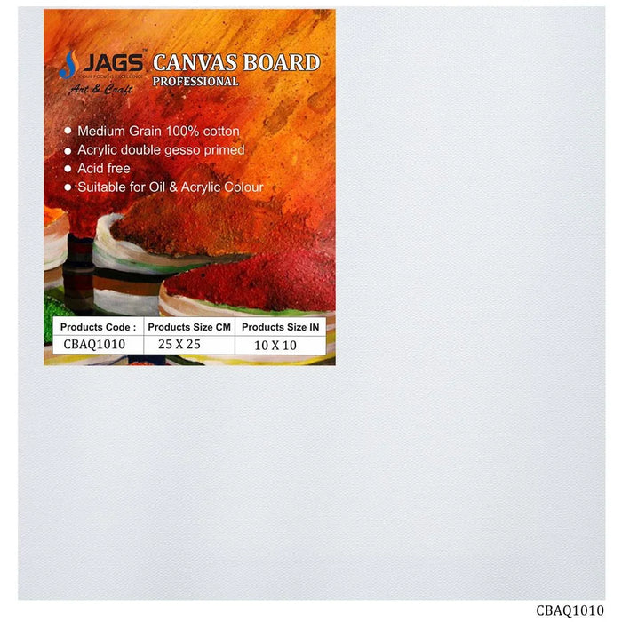 Canvas Board Artist Quality White 10X10 CBAQ1010