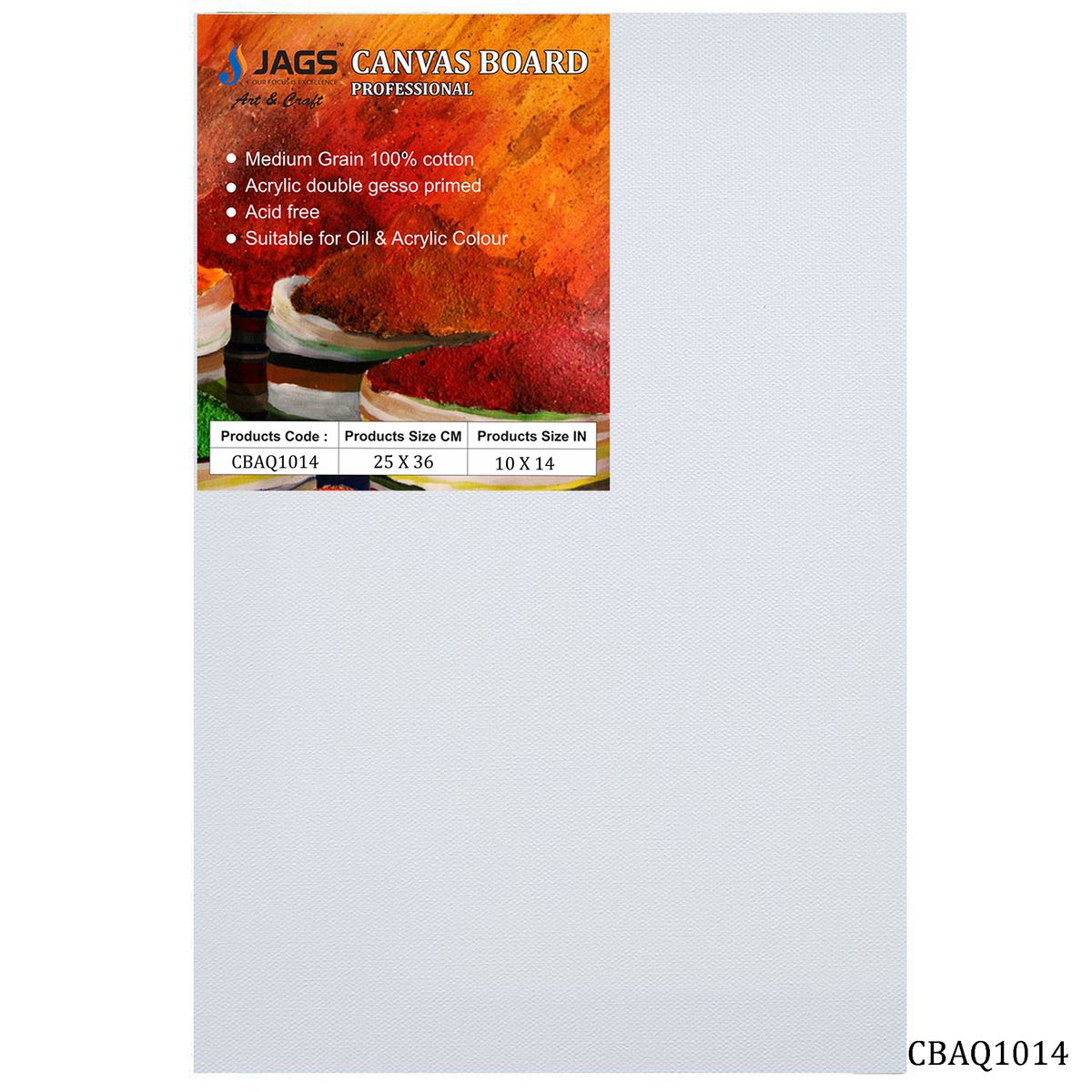 jags-mumbai canvas Boards Canvas Board Artist Quality White 10X14 CBAQ1014