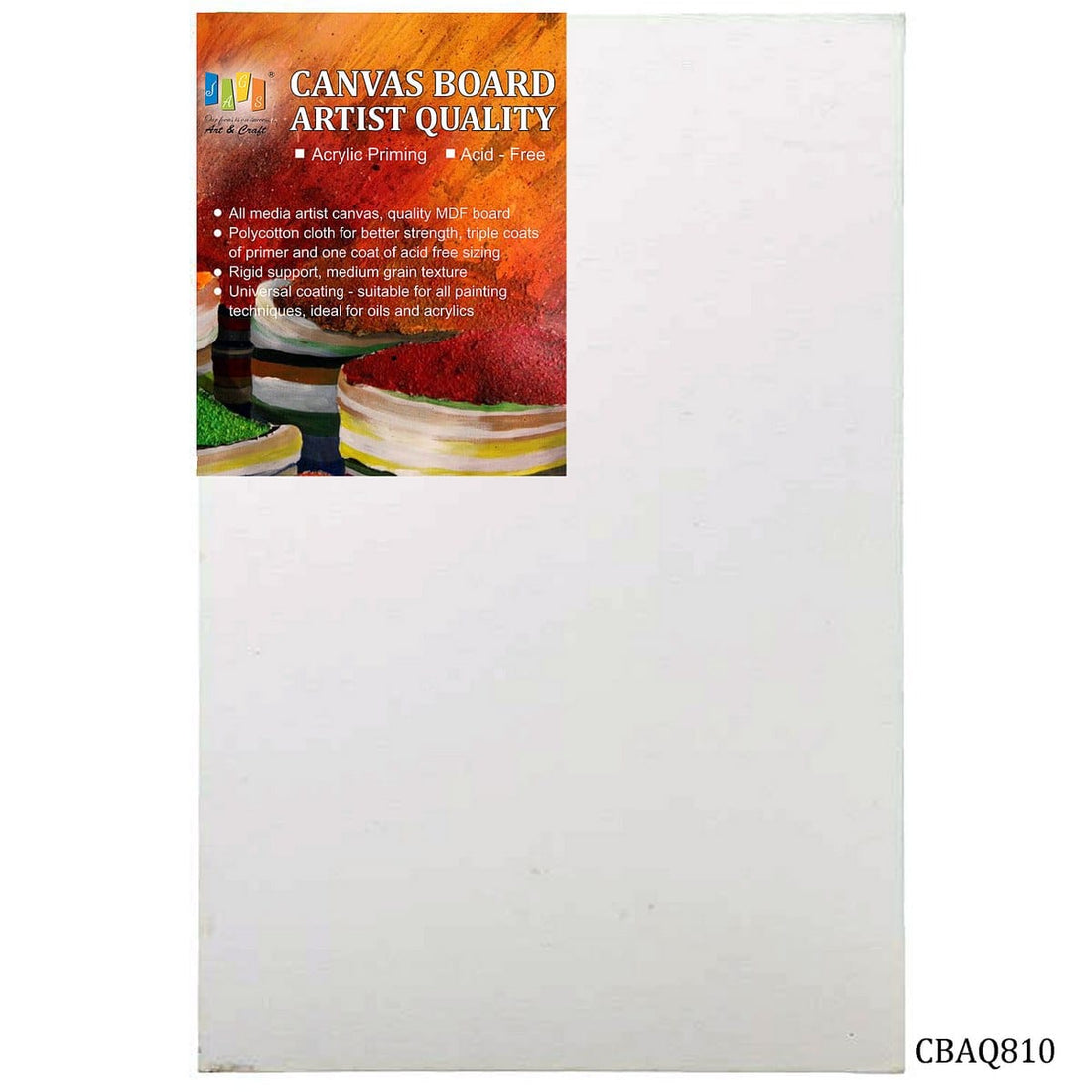 jags-mumbai canvas Boards Canvas Board Artist Quality White 8X10Inch CBAQ810