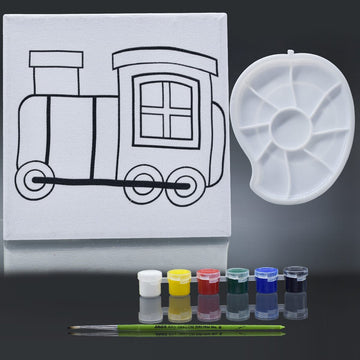 DIY Painting Kit: Stretched Canvas with Pre-drawn Pictures and Free Colors