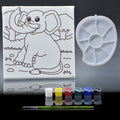 jags-mumbai Canvas DIY Painting Kit: Stretched Canvas with Pre-drawn Pictures and Free Colors