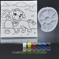 jags-mumbai Canvas DIY Painting Kit: Stretched Canvas with Pre-drawn Pictures and Free Colors