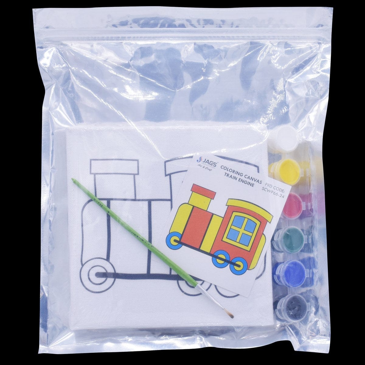 jags-mumbai Canvas DIY Painting Kit: Stretched Canvas with Pre-drawn Pictures and Free Colors