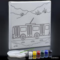 jags-mumbai Canvas DIY Painting Kit: Stretched Canvas with Pre-drawn Pictures and Free Colors 8x8 Inches