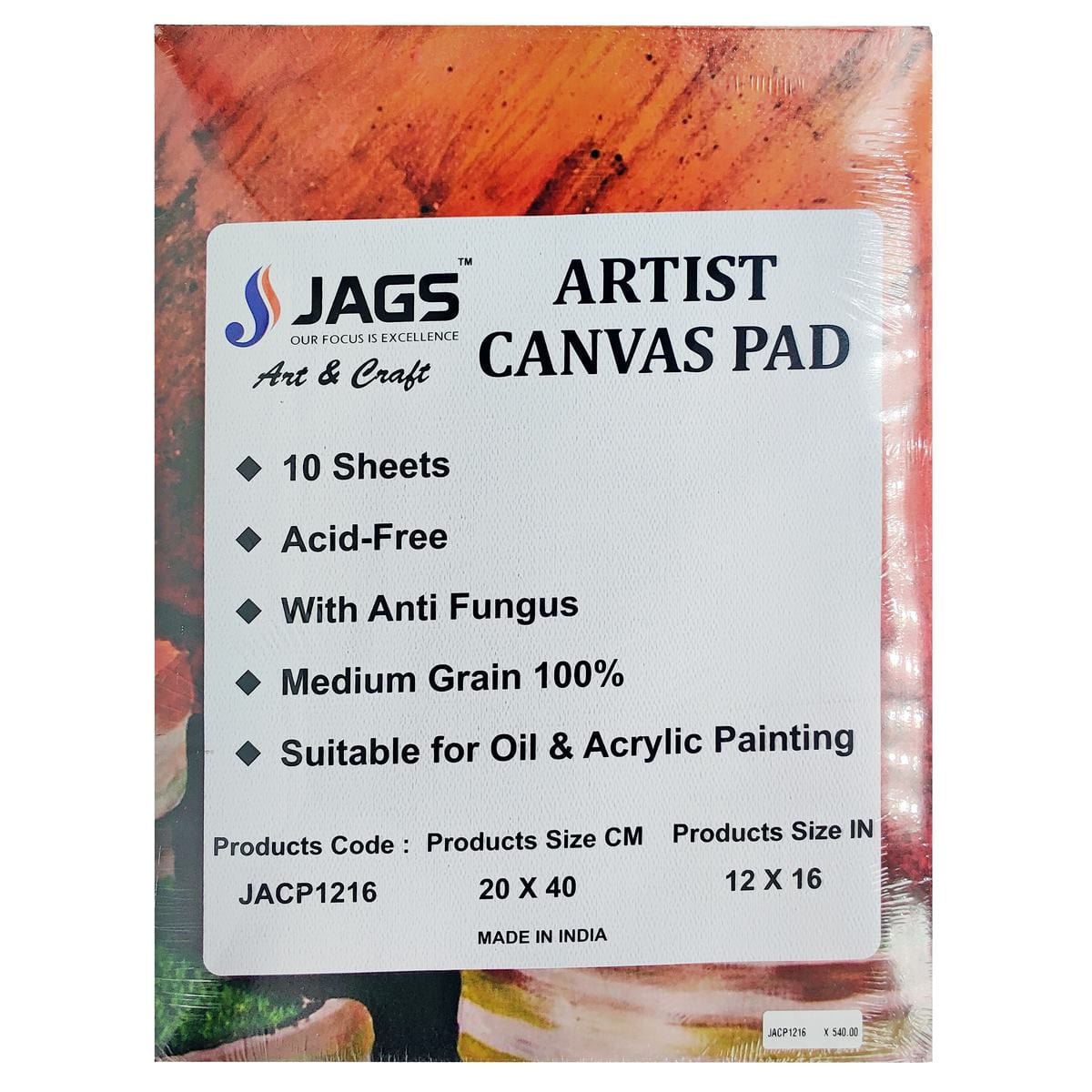 jags-mumbai Canvas Jags Artist Canvas Pad 12X16 Inch