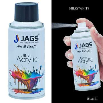 jags-mumbai Canvas Jags Spray Ultra Acrylic 150ml Milky White - A Sublime Blank Canvas for Your Imagination