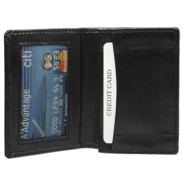 Leather Card Holder Wallet Black
