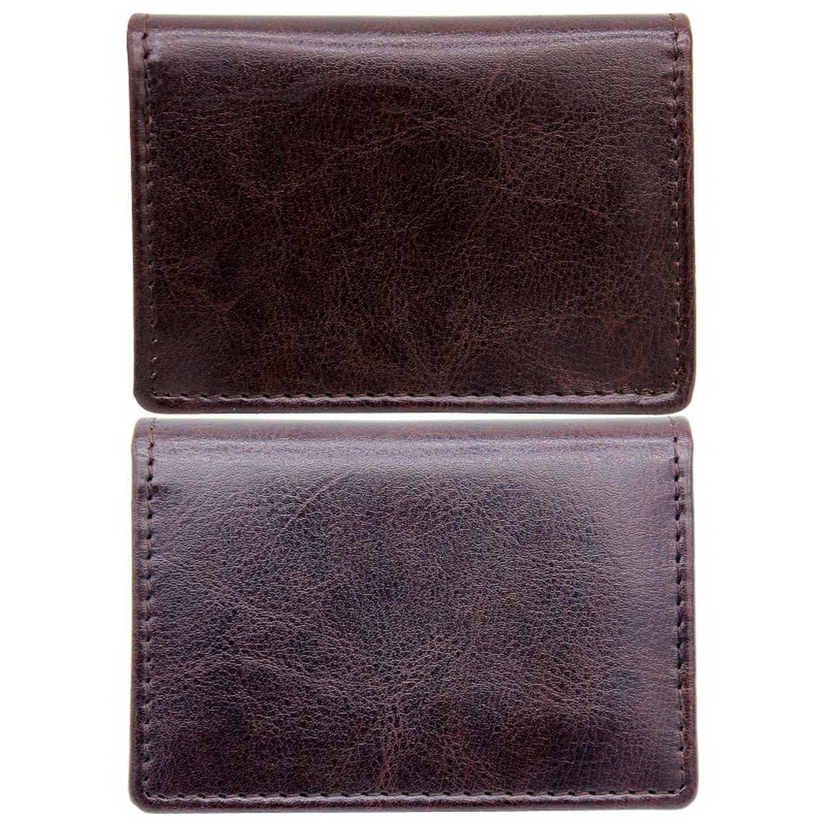 jags-mumbai Card Holders & Name Badges Leather Card Holder Wallet Brown