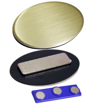 jags-mumbai Card Holders & Name Badges Magnetic batch (golden) (62X40mm)