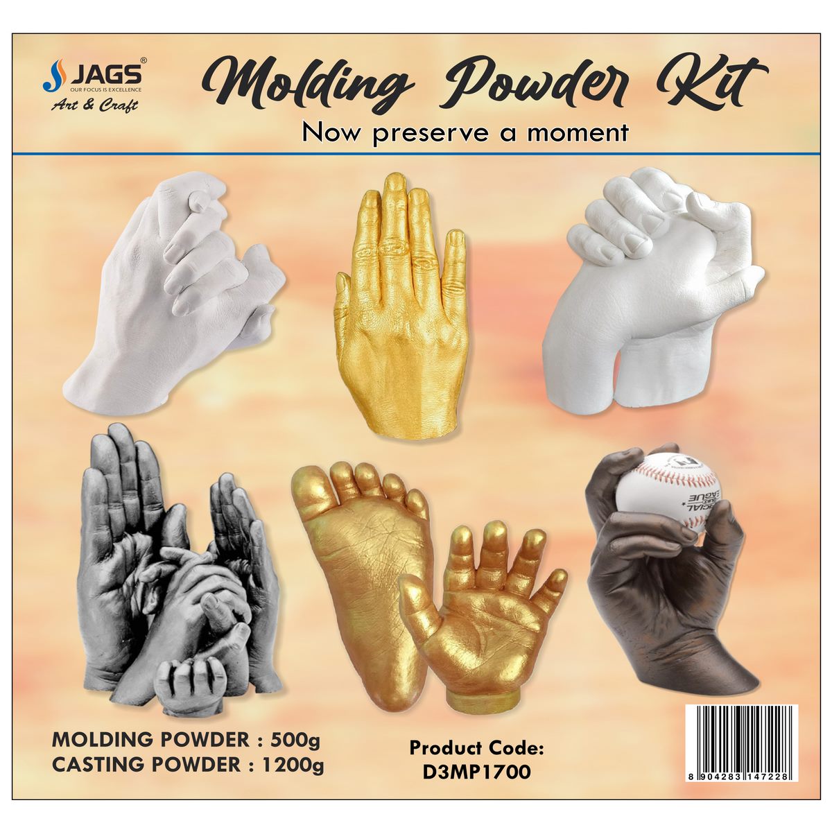 jags-mumbai Casting Kit DIY 3D Moulding Powder Casting 1200 Molding 500