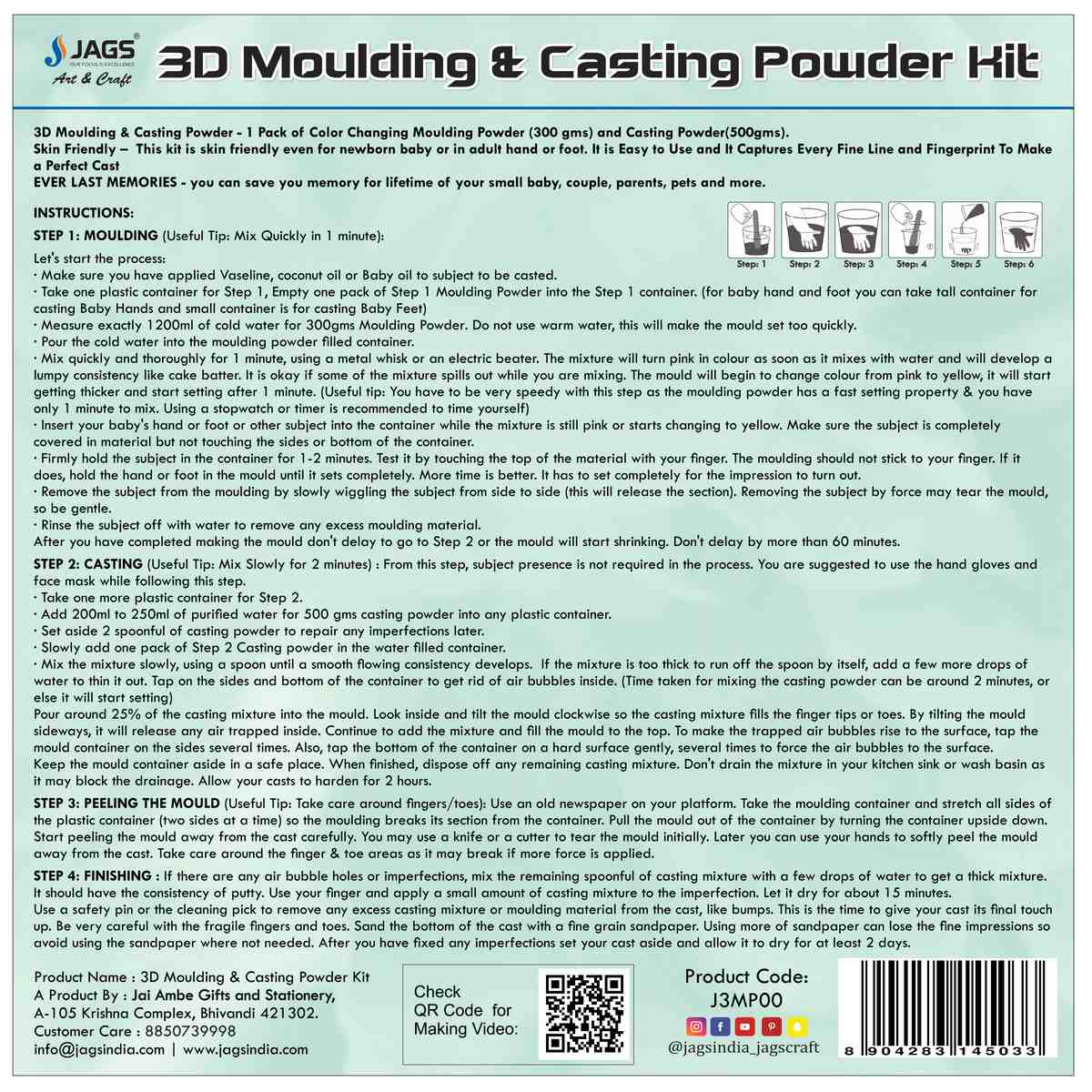 jags-mumbai Casting Kit Jags 3D Moulding and Casting Powder