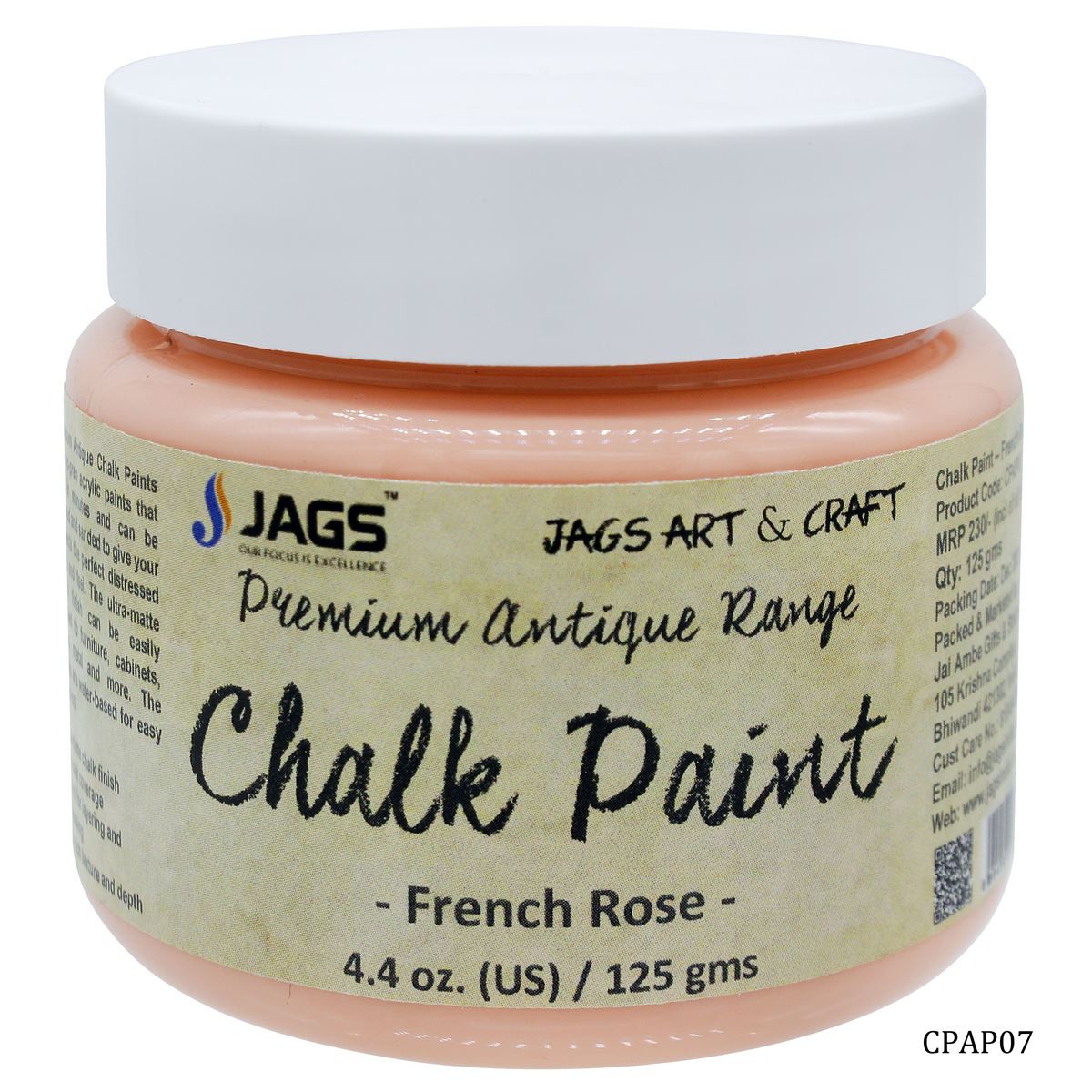 jags-mumbai Chalk Paint Chalk Paint Antique Premium FrenchRose 125ML CPAP07