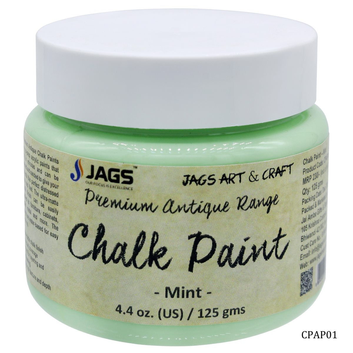 jags-mumbai Chalk Paint Chalk Paint Antique Premium Mint 125ML CPAP01