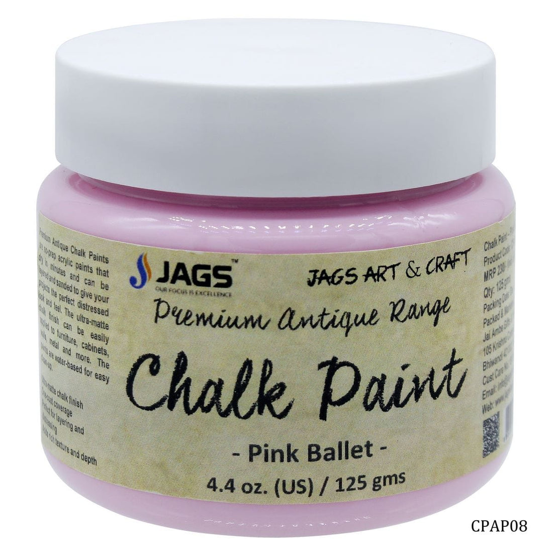 jags-mumbai Chalk Paint Chalk Paint Antique Premium PinkBallet 125ML CPAP08