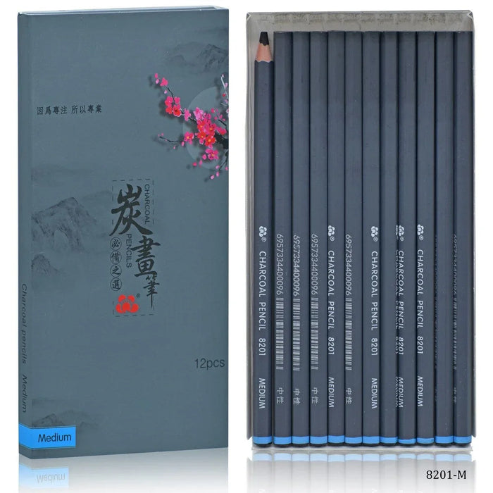 Charcoal Pencil Set Of 12 Pieces (Medium)