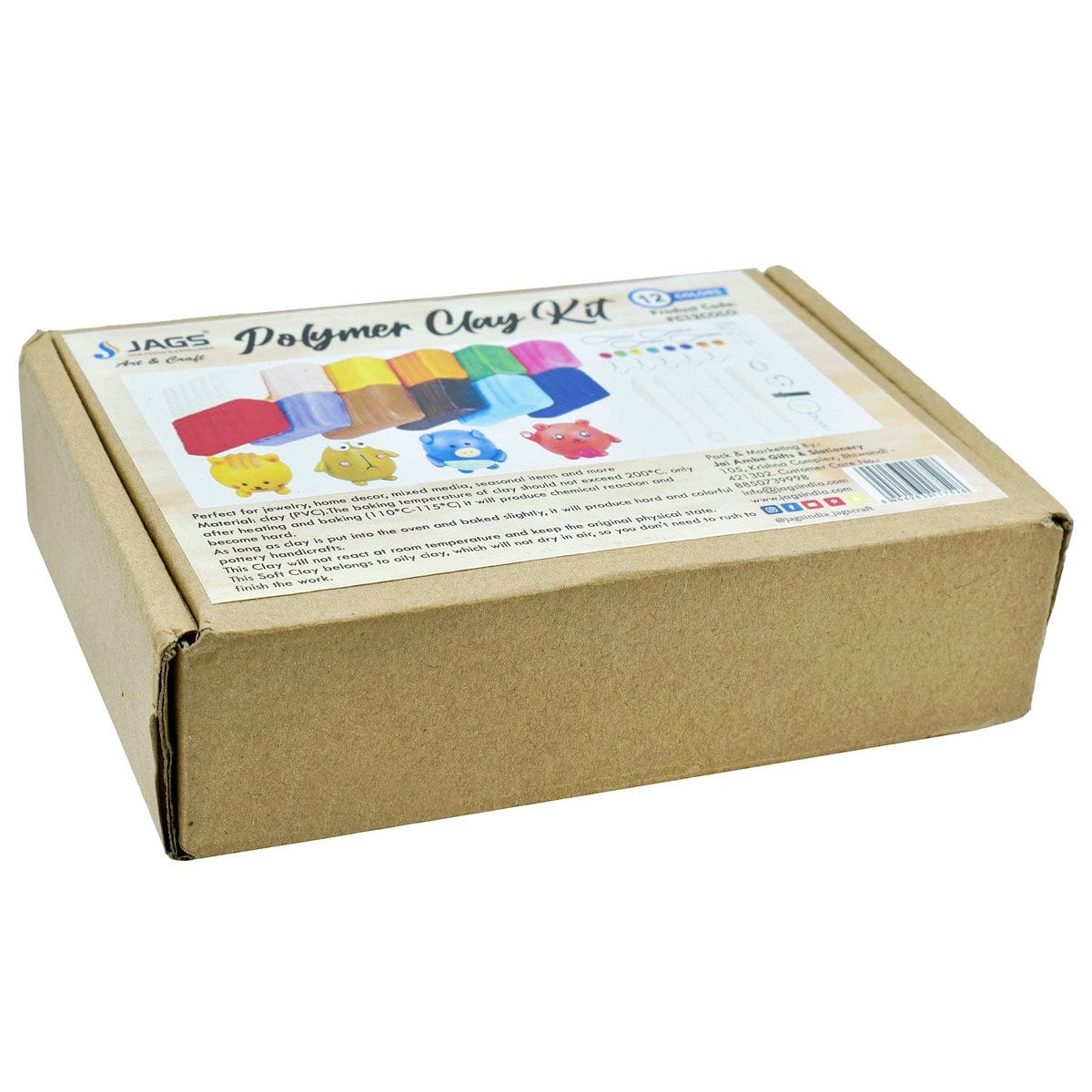 jags-mumbai Clay Polymer Clay 12 Colour PC12COLO