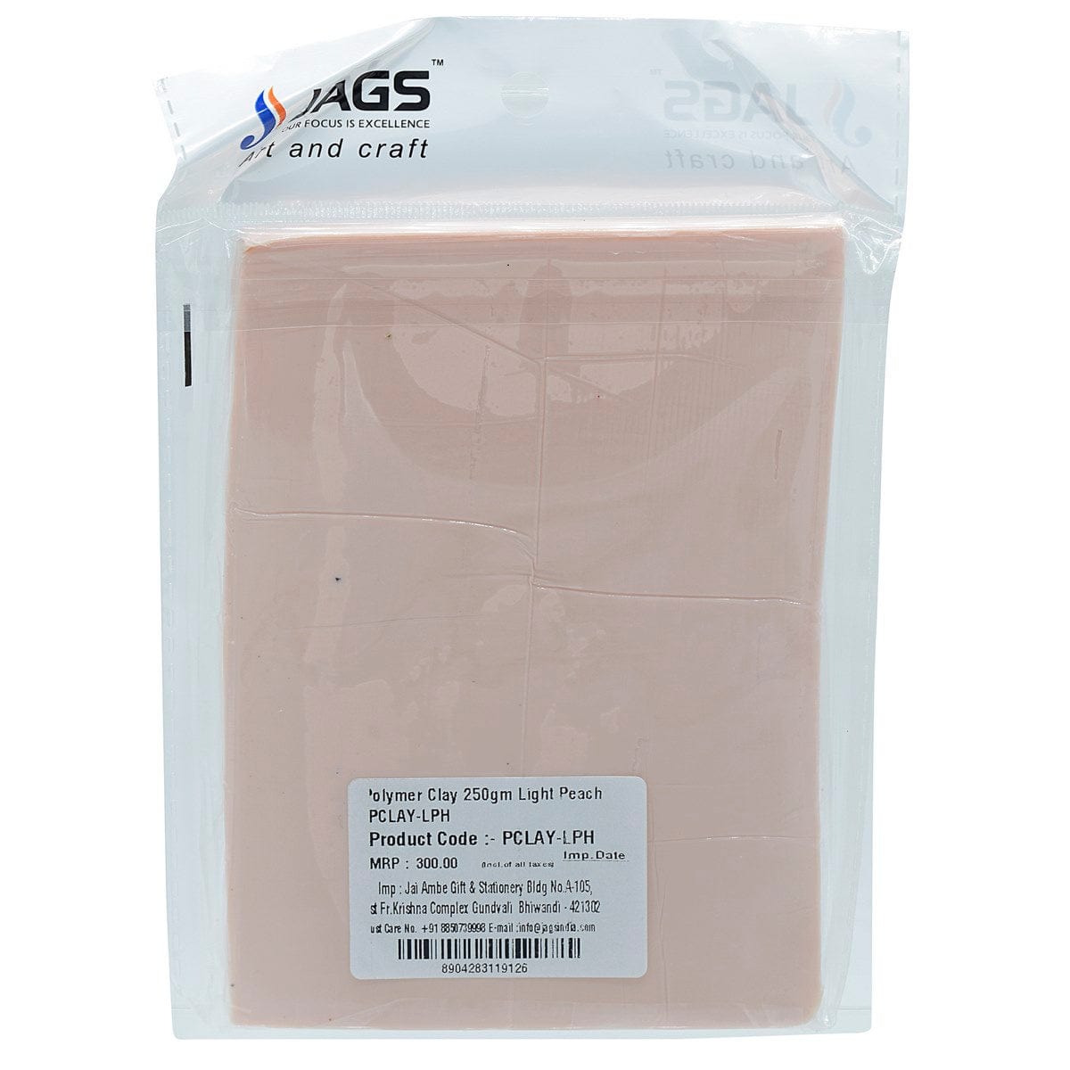 jags-mumbai Clay Polymer Clay 250gm Light Peach PCLAY-LPH