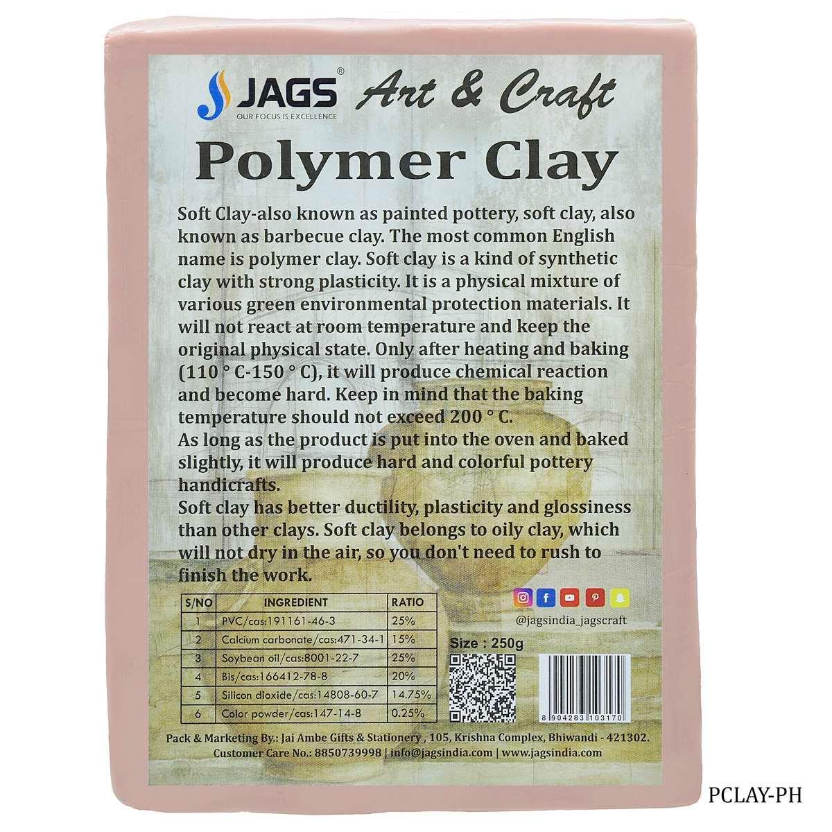 jags-mumbai Clay Polymer Clay 250gm Peach PCLAY-PH