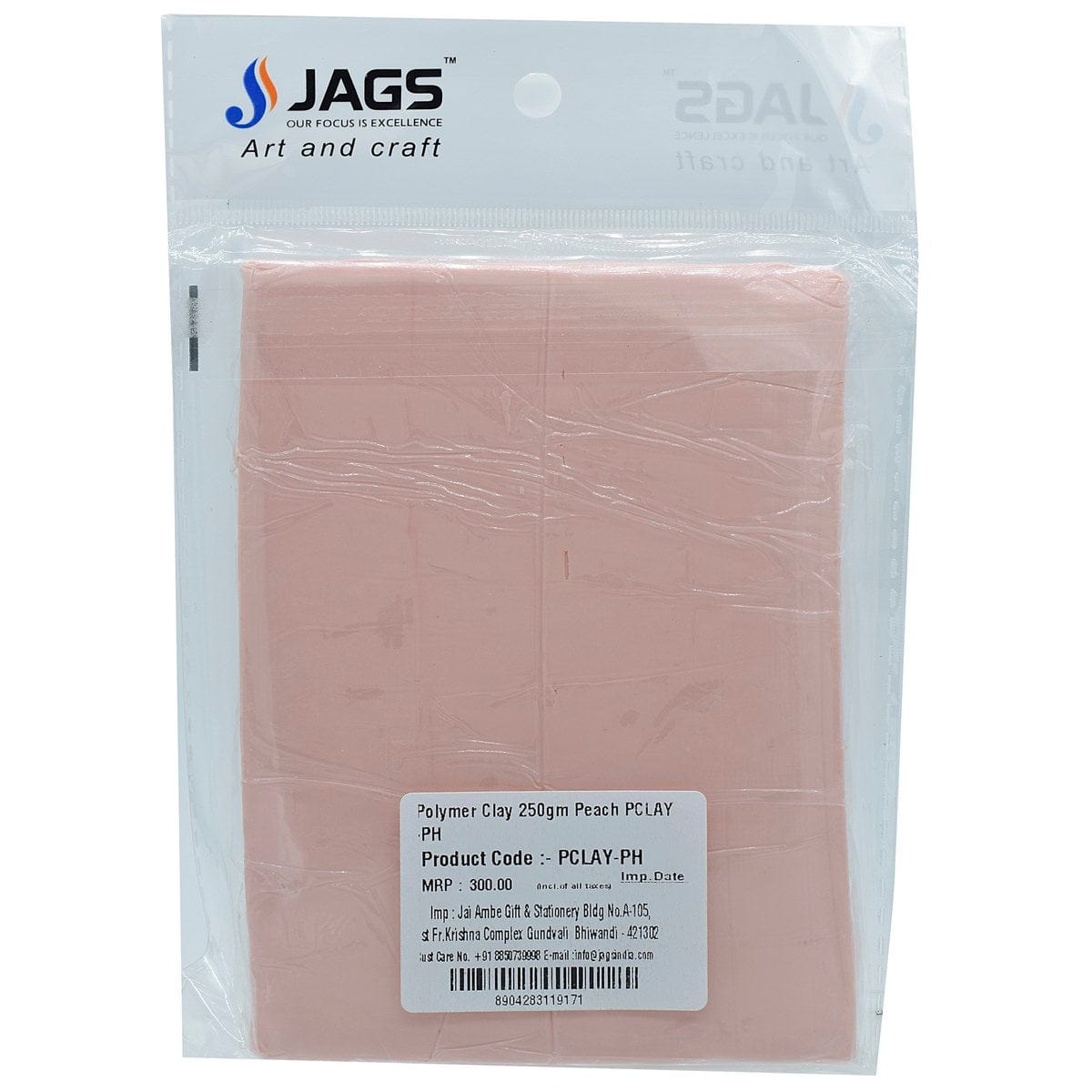 jags-mumbai Clay Polymer Clay 250gm Peach PCLAY-PH