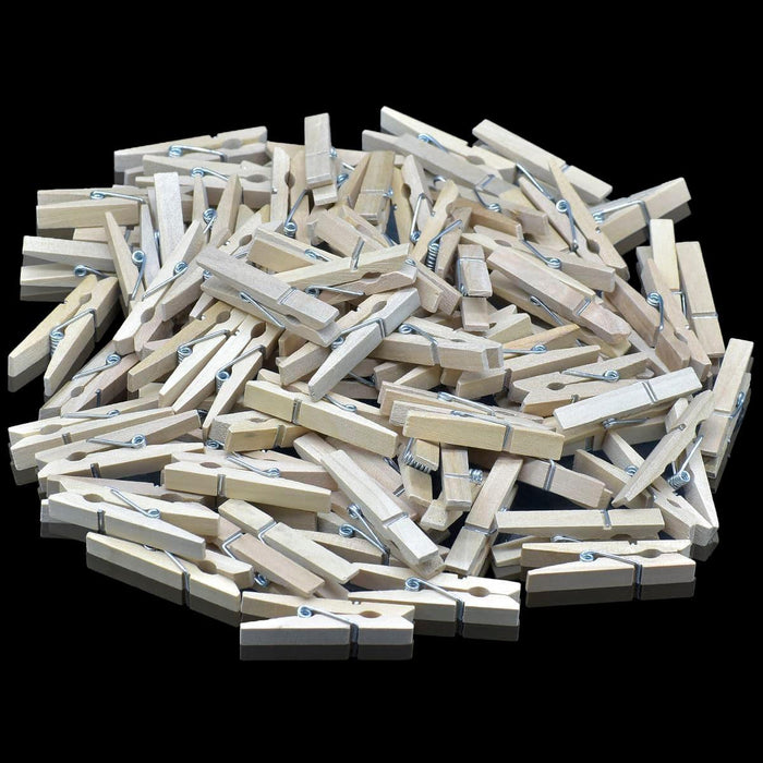 Elegant Simplicity: Wooden Clip Set - 100 Pcs Big White Clips (45mm)