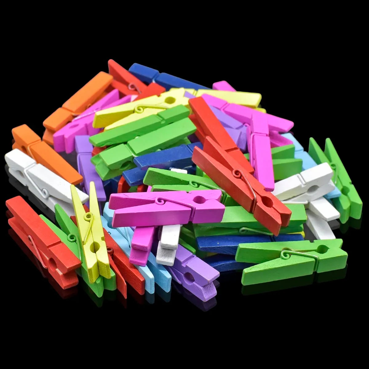 Clip Collection Grand Impressions: Wooden Clip Set - 50 Pcs Big Colorful Clips (60mm)